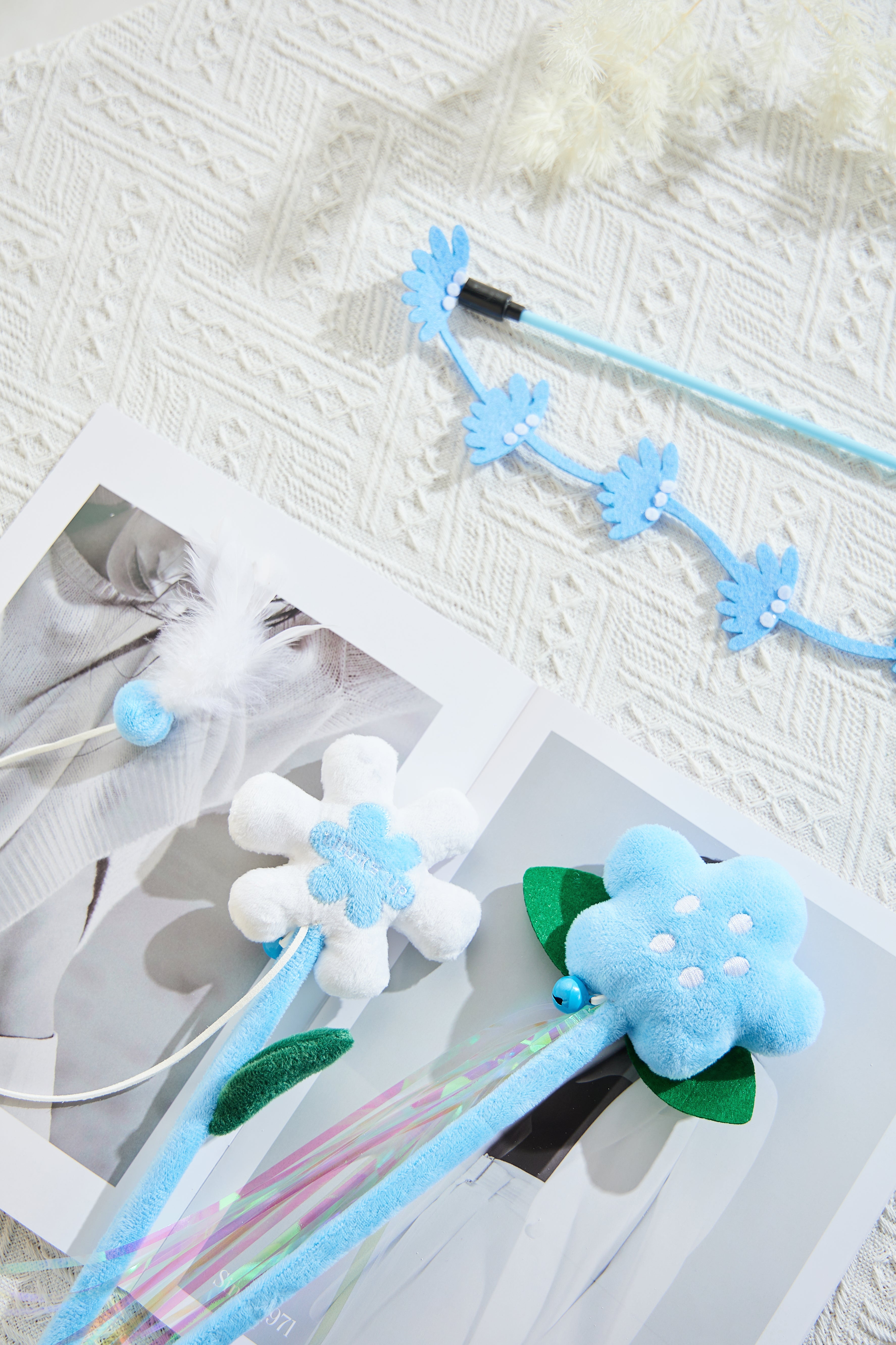 Flower Cat Toy -  A Bunch of Cornflowers