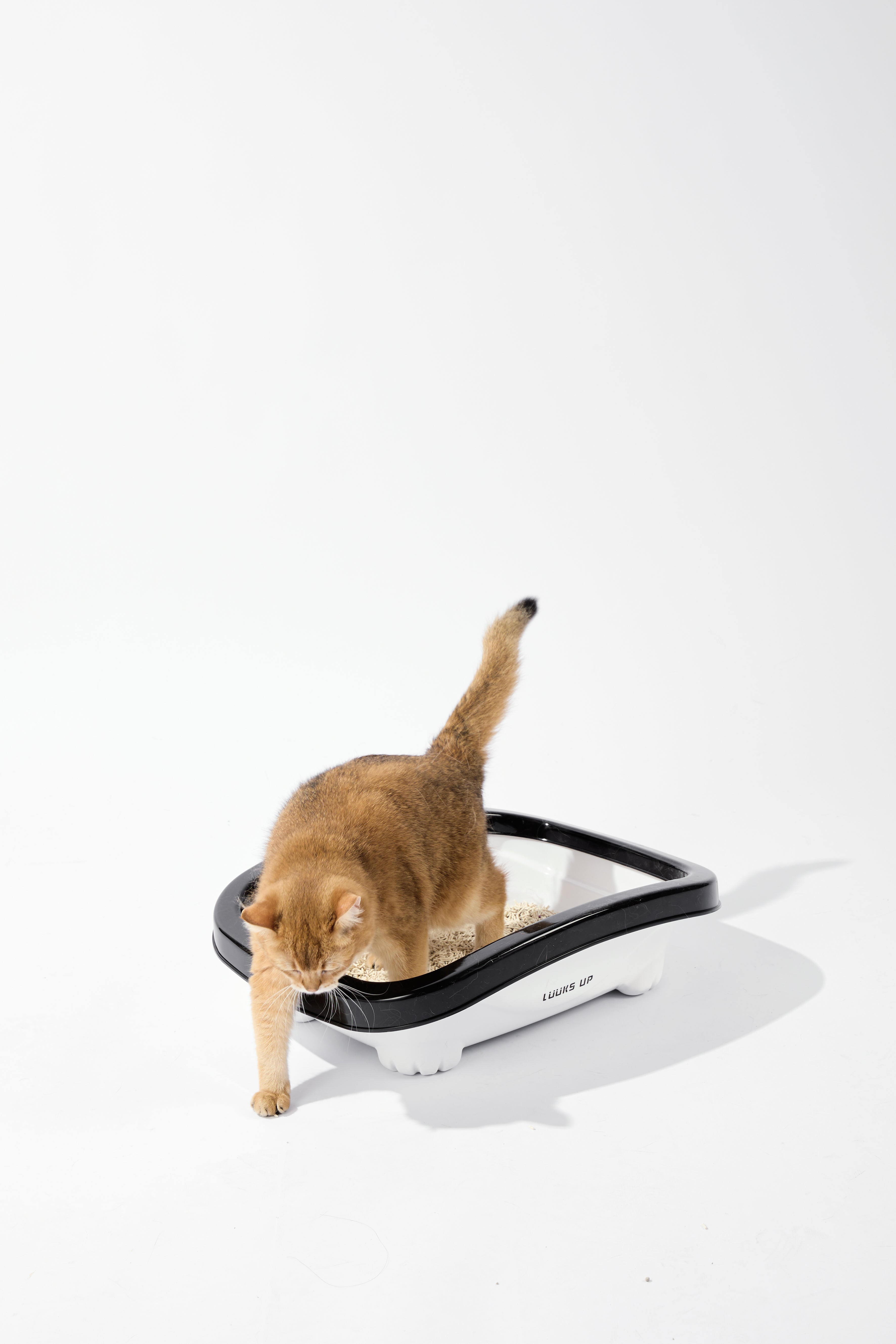 Portable Cat Litter Box Three-Piece Set-Black White