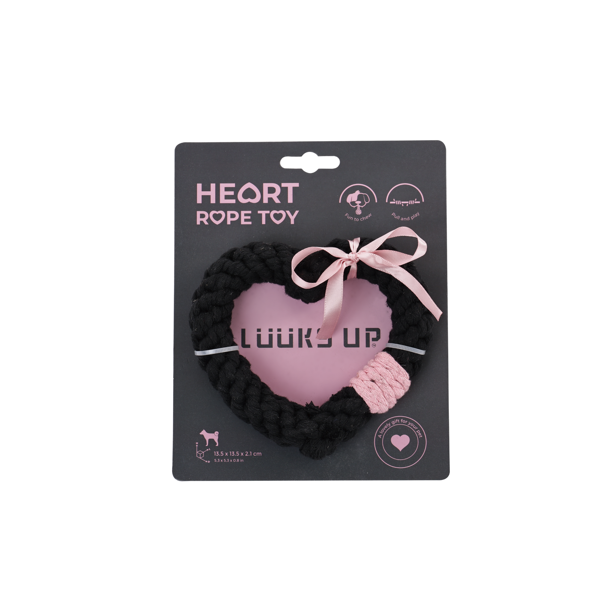 LOVE GIFT Dog Rope Toy-Black Pink