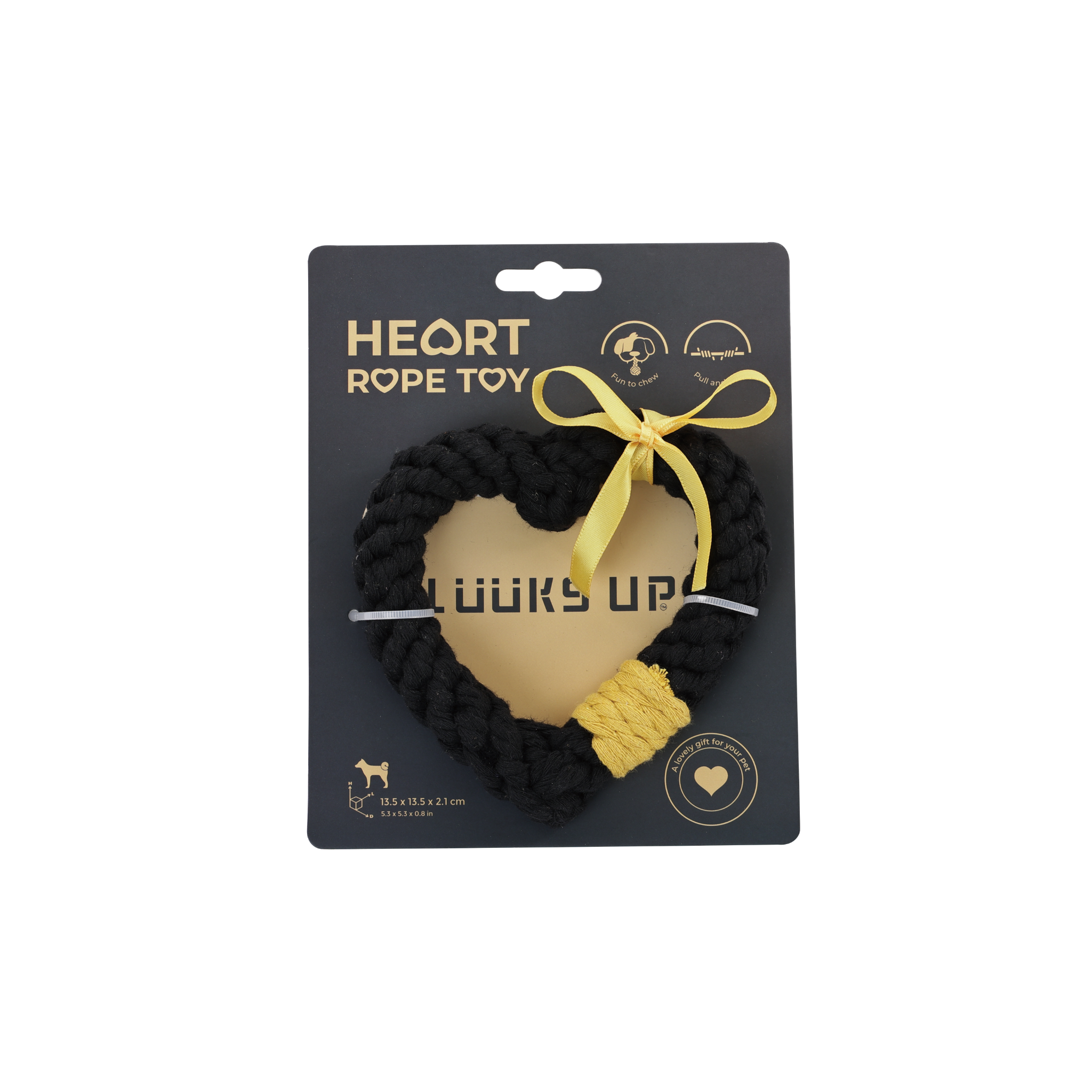 LOVE GIFT Dog Rope Toy-Black Yellow