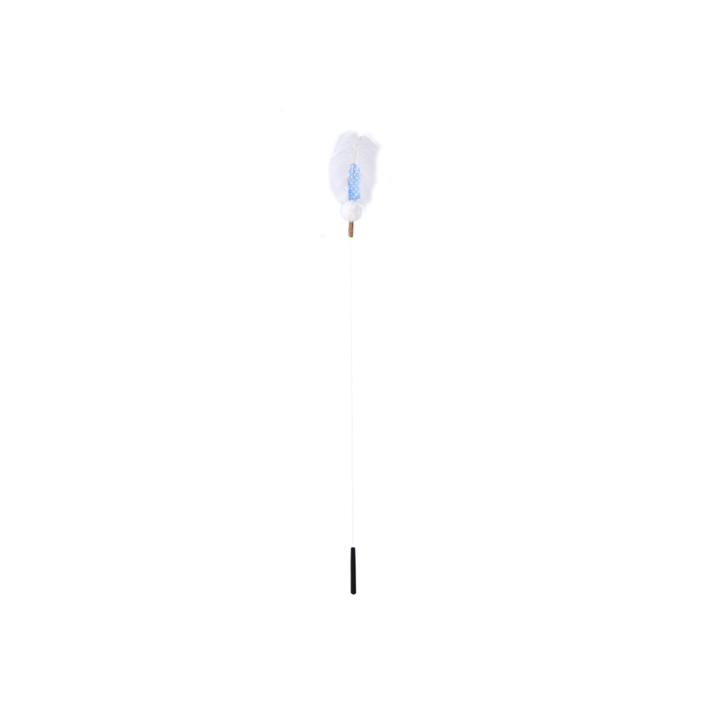 Plume Tail Teaser - Blue White Dots
