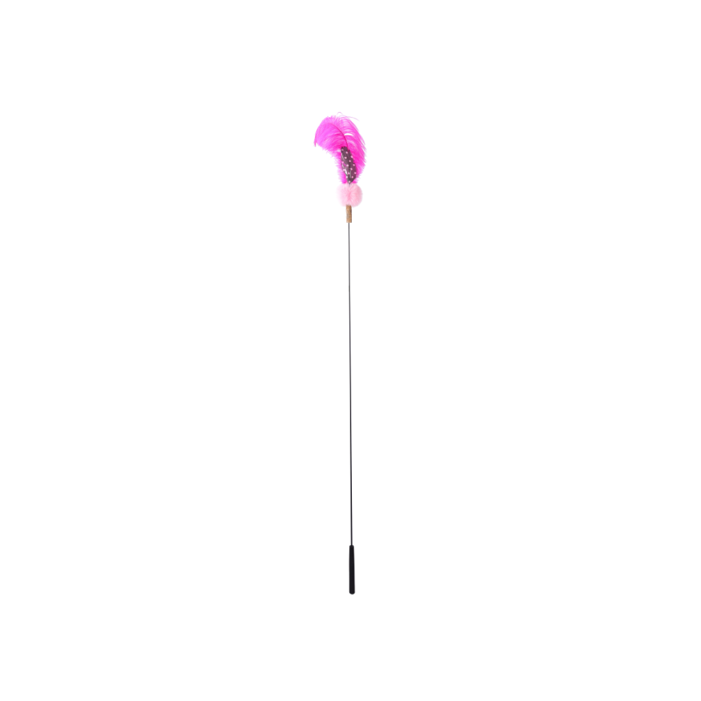 Plume Tail Teaser - Black Pink Polka Dots